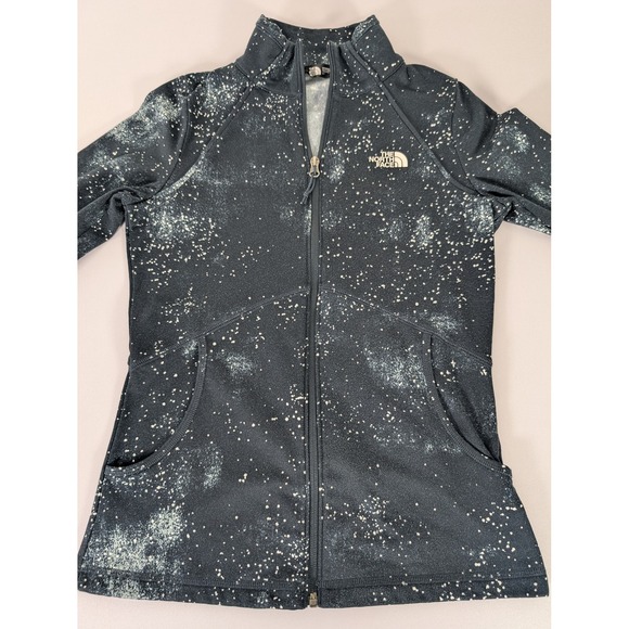 North Face Jacket Womens Small Black White Full Zip Fleece Galaxy Print Outdoors - Picture 9 of 13